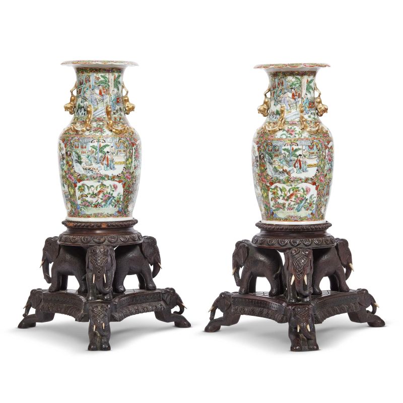 A PAIR OF VASES, CHINA, QING DYNASTY, 19TH CENTURY  - Auction TIMED AUCTION | Asian Art -&#19996;&#26041;&#33402;&#26415; - Pandolfini Casa d'Aste