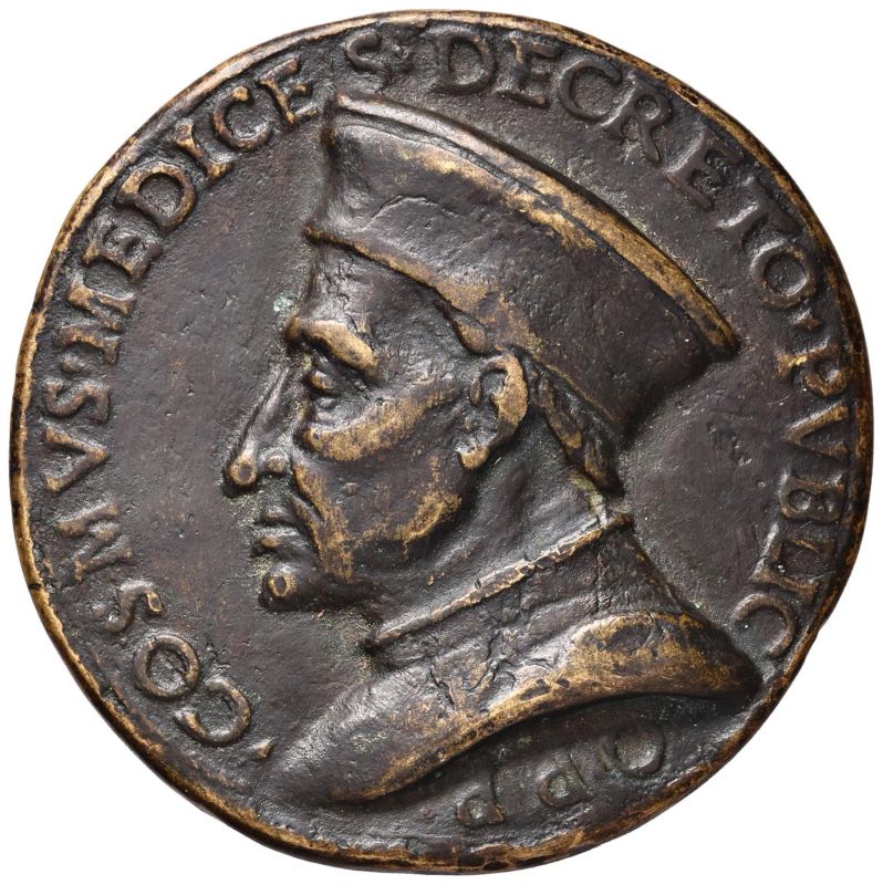 COSIMO DE&rsquo; MEDICI, PATER PATRIAE (1389-1464), MEDAGLIA IN BRONZO UNIFACE (c. 1464-1470)  - Auction Coins and Medals - Pandolfini Casa d'Aste