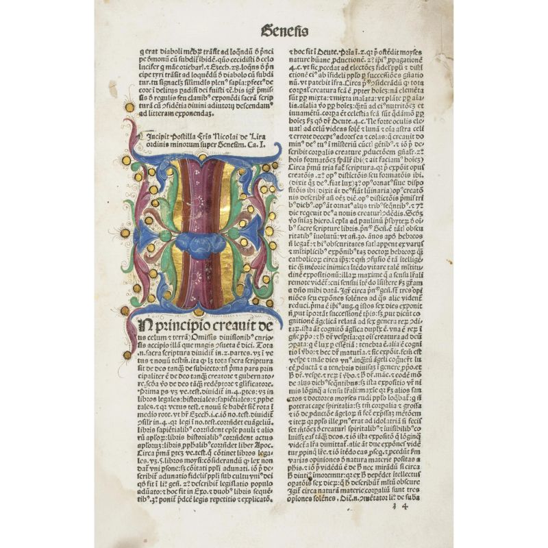 Nicola di Lira. Primus prologus … de comendatione sacre scripture in generali. [Venezia, Ottaviano Scoto, 1488].  - Asta LIBRI, MANOSCRITTI, AUTOGRAFI E STAMPE - Pandolfini Casa d'Aste