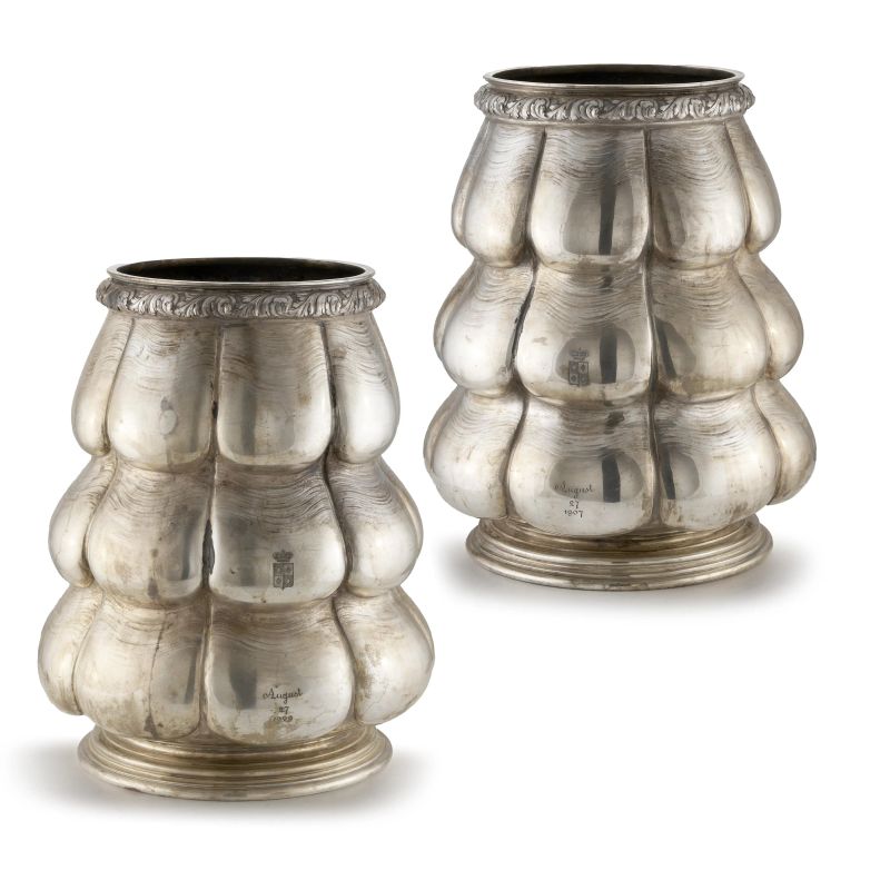 MARIO BUCCELLATI, PAIR OF SILVER VASES, BEGINNING OF 20TH CENTURY  - Auction Italian and european silvers - Pandolfini Casa d'Aste