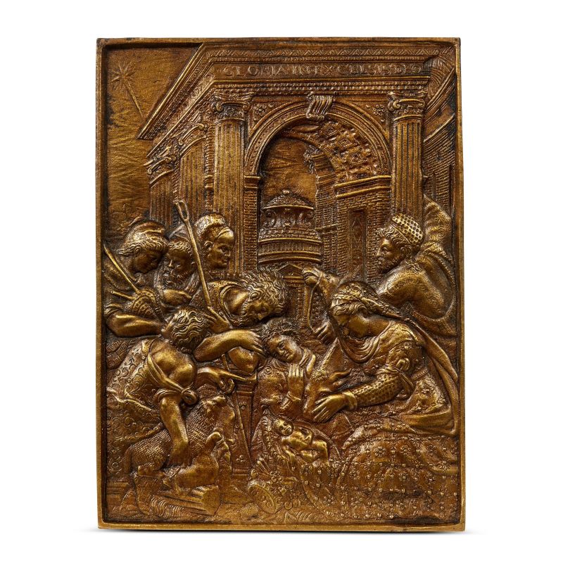 



After the Master of 1561, 19th century, The Adoration of the Shepherds, bronze  - Auction PLAQUETTES, MEDALS, AND SMALL BRONZE SCULPTURES FROM THE COLLECTION OF MARIO SCAGLIA AND OTHER PROVENANCES - Pandolfini Casa d'Aste
