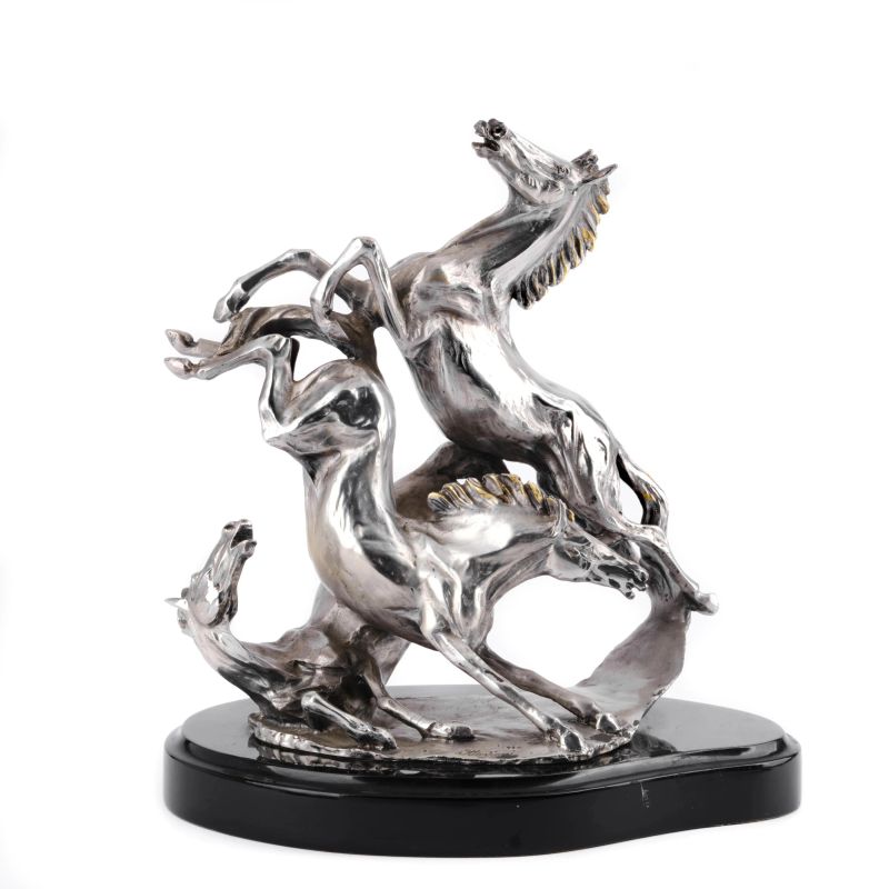 OTTAVIANI, SCULTURA CAVALLI, SECOLO XX  - Auction Italian ad European silver - Pandolfini Casa d'Aste