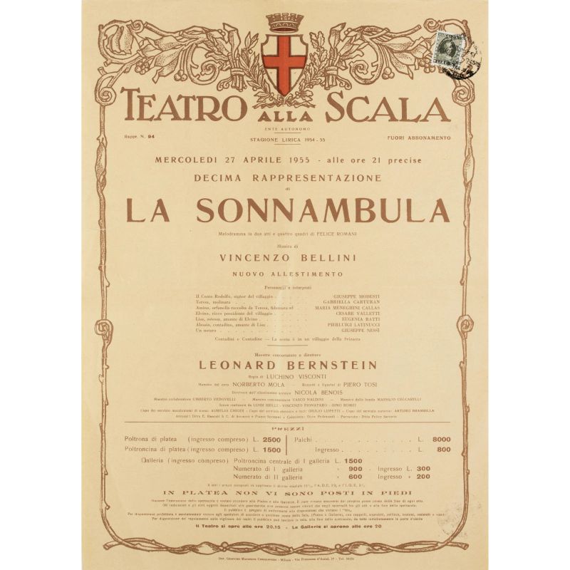 



Posters of the Teatro alla Scala  - Auction BOOKS, MANUSCRIPTS AND AUTOGRAPHS - Pandolfini Casa d'Aste