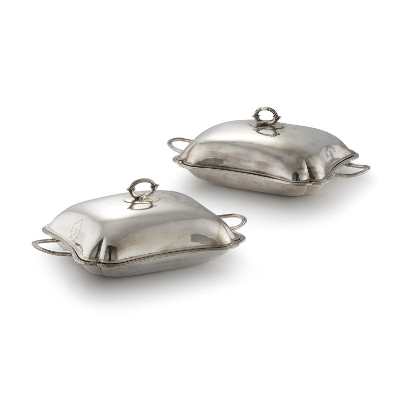 PAIR OF STERLING SILVER VEGETABLE DISH, LONDON, 1815, MARK OF WILLIAM BURWASH  - Auction Italian and european silvers - Pandolfini Casa d'Aste