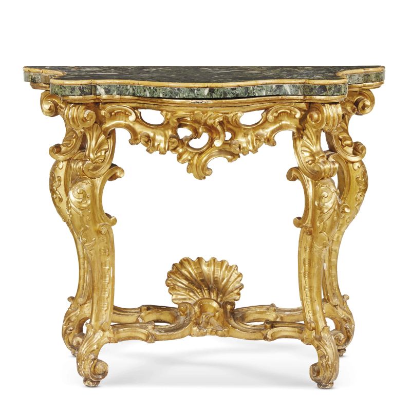 A SMALL GENOESE CONSOLE TABLE, 18TH CENTURY  - Auction furniture and works of art - Pandolfini Casa d'Aste