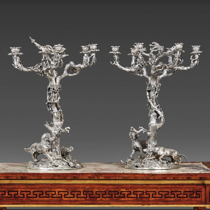 COPPIA DI CANDELABRI, VALENTI, SPAGNA, SECOLO XX  - Asta International fine art - Pandolfini Casa d'Aste