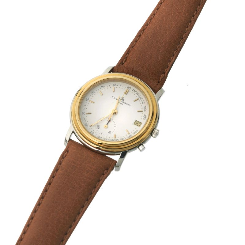 



BAUME &amp; MERCIER REF. 5135 STEEL AND GOLD MONOPUSHER CHRONOGRAPH   - Auction WATCHES - Pandolfini Casa d'Aste