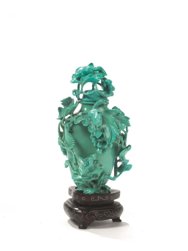 VASO CON COPERCHIO, CINA, DINASTIA QING, SEC. XIX                           - Auction Asian Art - Pandolfini Casa d'Aste