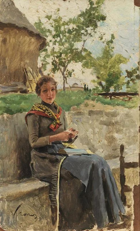 Vittorio Matteo Corcos  - Auction 19th century Paintings - II - Pandolfini Casa d'Aste