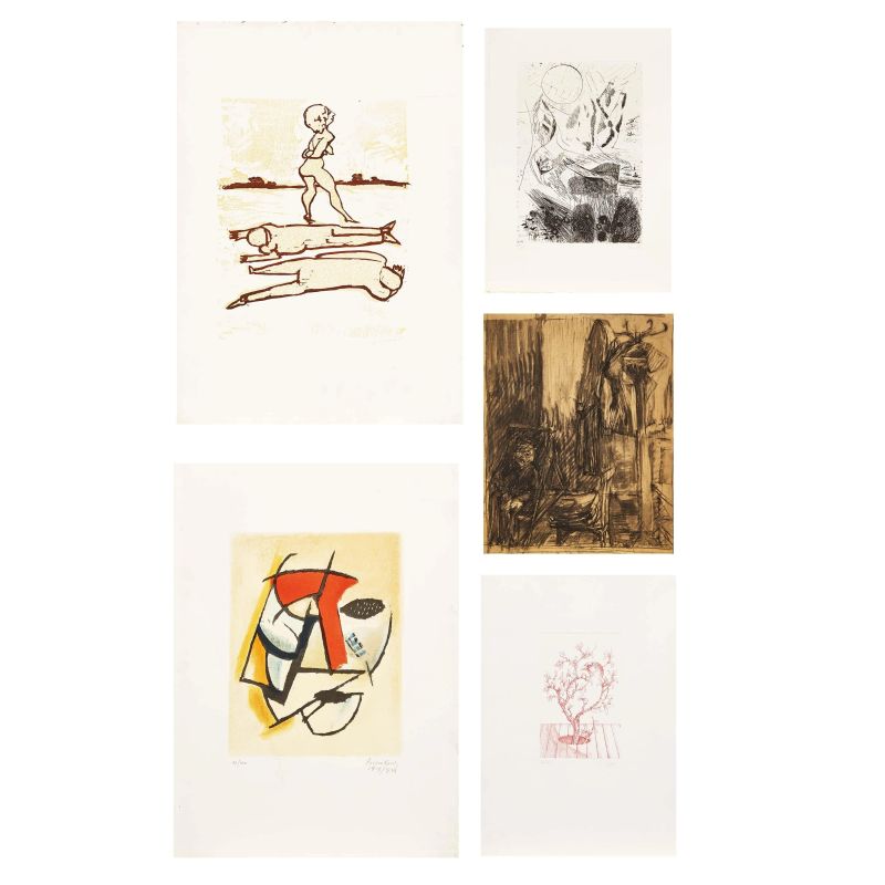 



GROUP OF SIX WORKS ON PAPER  - Auction MODERN AND CONTEMPORARY ART AUCTION - Pandolfini Casa d'Aste