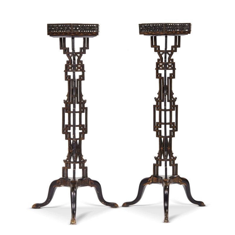 A PAIR OF CHIPPENDALE PEDESTALS, CHINA, QING DYNASTY, 19TH CENTURY  - Auction Asian Art - Pandolfini Casa d'Aste