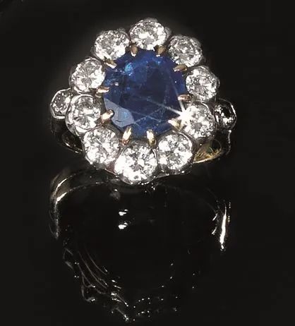 Anello in oro rosa, zaffiro e diamanti  - Auction Important Jewels and Watches - I - Pandolfini Casa d'Aste