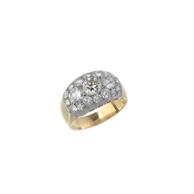 DIAMOND BAND RING IN 18KT TWO TONE GOLD  - Auction JEWELS - Pandolfini Casa d'Aste