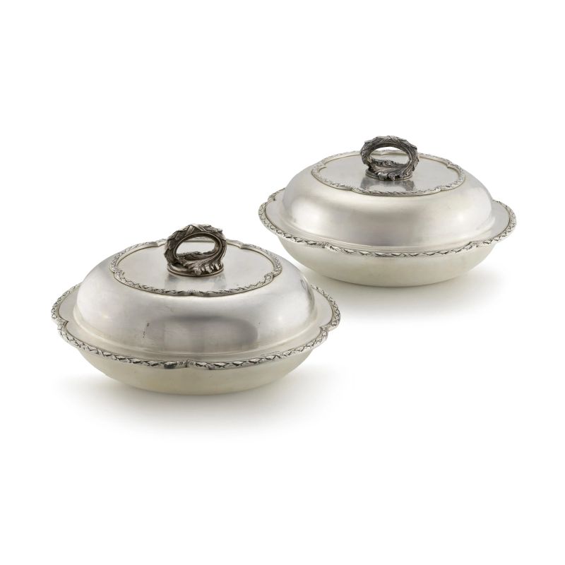 PAIR OF SILVER VEGETABLE DISCHES, MILAN, 20TH CENTURY, MARKS OF MIRACOLI  - Auction Italian and european silvers - Pandolfini Casa d'Aste