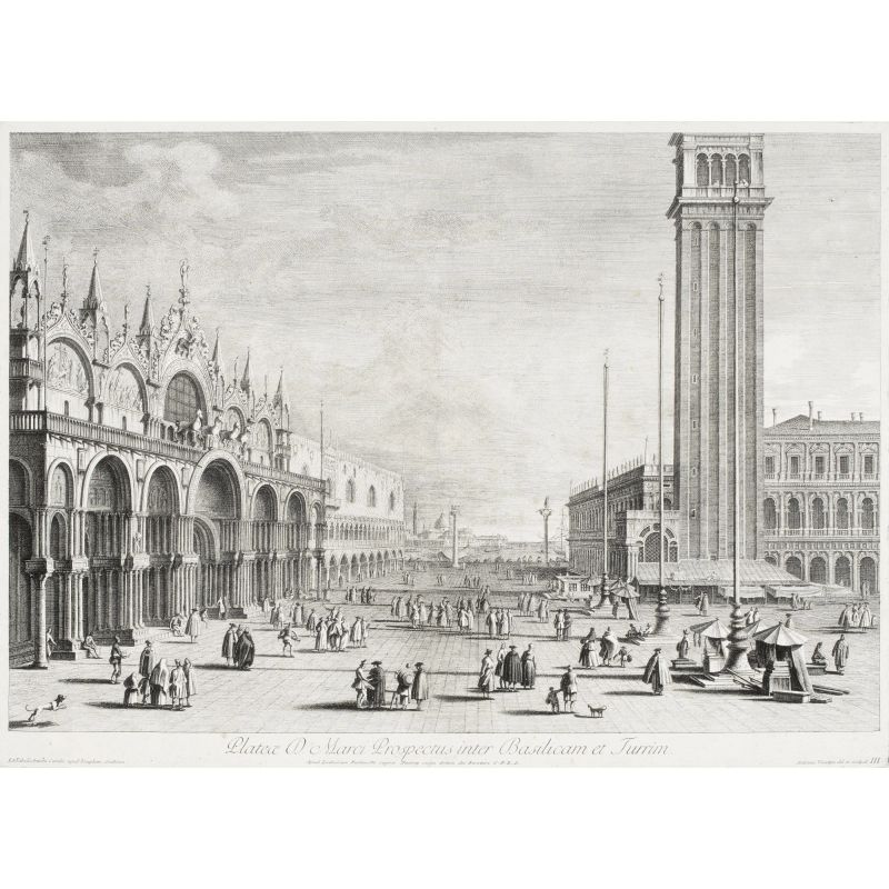Canal, Antonio detto Canaletto. Platea D. Marci prospectus inter Basilicam et Turrim. Venezia, Furlanetto, 1780.  - Asta LIBRI, MANOSCRITTI, AUTOGRAFI E STAMPE - Pandolfini Casa d'Aste