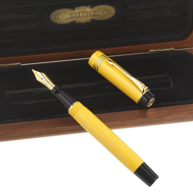 PARKER DUOFOLD&nbsp; MANDARIN YELLOW FOUNTAIN PEN     N. 1012/10000  - Auction ONLINE AUCTION | WATCHES AND PENS - Pandolfini Casa d'Aste