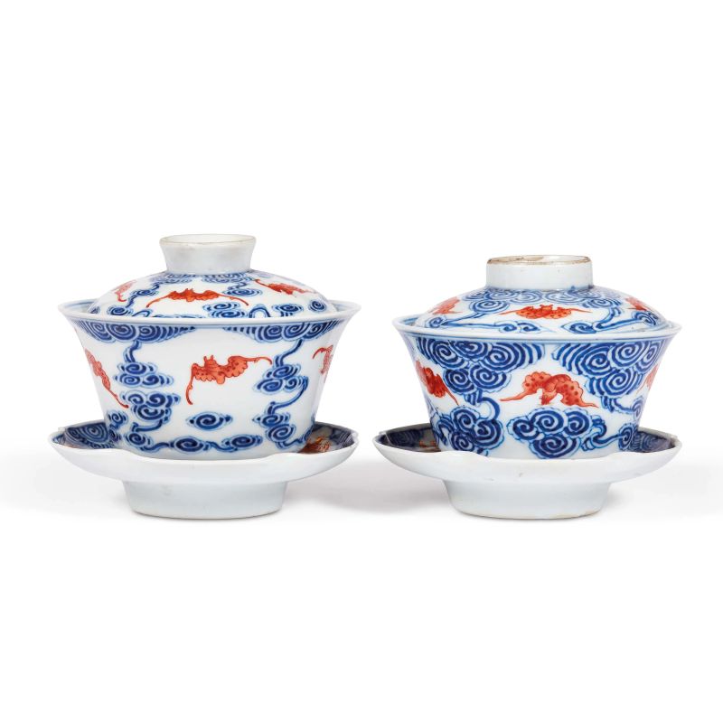COPPIA DI TAZZINE CON PIATTINO E COPERCHIO, CINA, PERIODO REPUBBLICA, SEC. XX  - Asta Asian Art | 东方艺术 - Pandolfini Casa d'Aste
