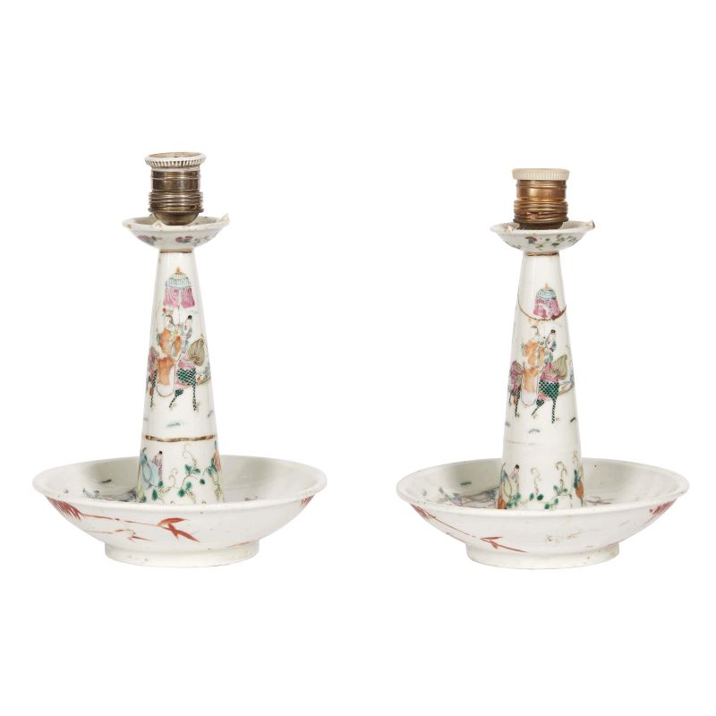 TWO CANDLE HOLDERS, CHINA, 19TH-20TH CENTURIES  - Auction TIMED AUCTION | Asian Art -&#19996;&#26041;&#33402;&#26415; - Pandolfini Casa d'Aste