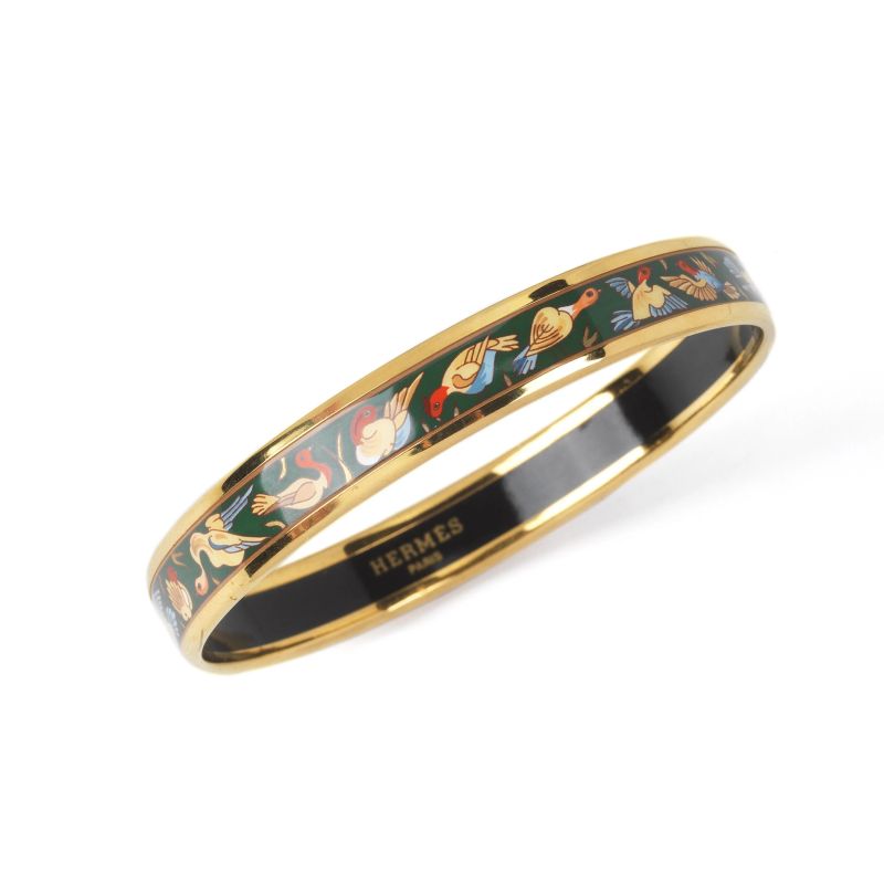 Hermes : HERMES ENAMEL BANGLE  - Auction VINTAGE FASHION: HERMES, LOUIS VUITTON AND OTHER GREAT MAISON BAGS AND ACCESSORIES - Pandolfini Casa d'Aste