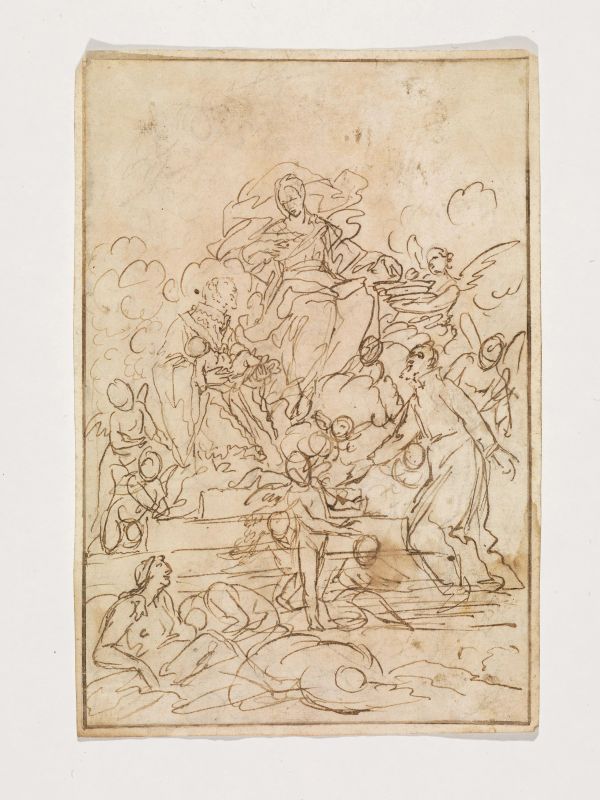 Scuola emiliana, sec. XVIII                                                 - Auction Works on paper: 15th to 19th century drawings, paintings and prints - Pandolfini Casa d'Aste