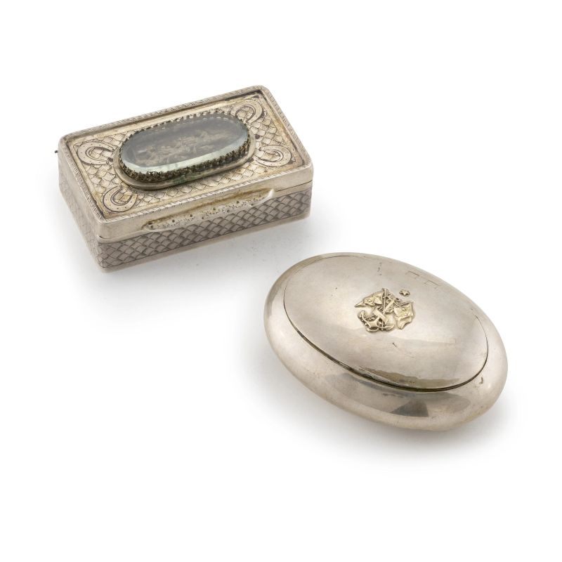 A SILVER TOBACCO BOX, FRANCE, LATE 19TH CENTURY AND OTHER SILVER TOBACCO BOX, 20TH CENTURY  - Auction Italian and european silvers - Pandolfini Casa d'Aste