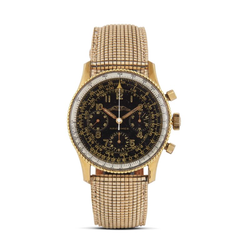 Breitling : BREITLING NAVITIMER REF. 806 VENUS AOPA DIAL STAINLESS STEEL AND GOLD PLATED WRISTWATCH, 1956  - Auction WRISTWATCHES - Pandolfini Casa d'Aste