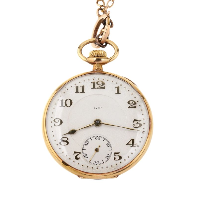 



LIP YELLOW GOLD POCKET WATCH WITH A CHAIN  - Auction WATCHES AND PENS - Pandolfini Casa d'Aste