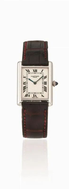 OROLOGIO DA POLSO CARTIER TANK, REF. 1601 B, CASSA N. 0020 CC, IN PLATINO E ORO BIANCO 18K, CON SCATOLA  - Auction WATCHES - Pandolfini Casa d'Aste