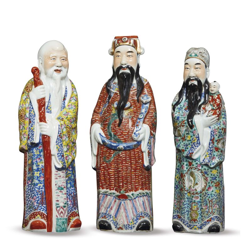 GRUPPO DI TRE FIGURE, CINA, SEC. XX  - Asta Arte orientale -  &#19996;&#26041;&#33402;&#26415; - Pandolfini Casa d'Aste