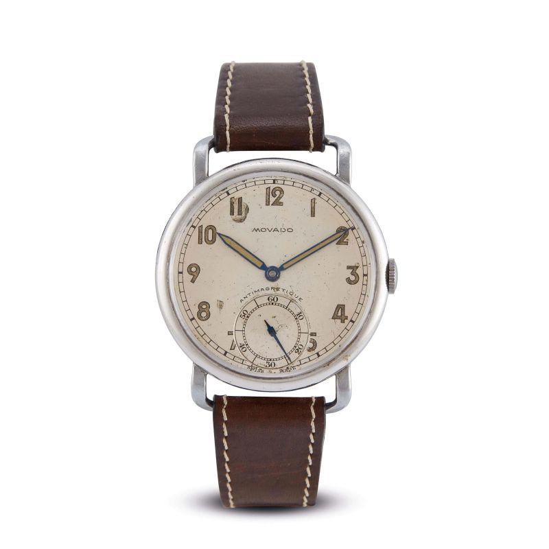 



MOVADO ANTIMAGNETIQUE OVERSIZE REF. 37873 STEEL WRISTWATCH  - Auction WATCHES - Pandolfini Casa d'Aste