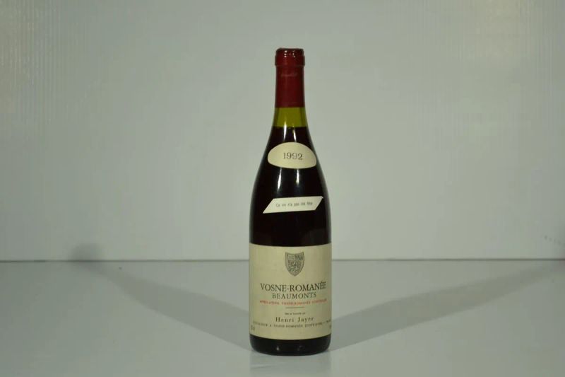 Vosne-Romanee Beauxmonts Premier Cru H. Jayer 1992  - Asta Vini pregiati e da collezione - Pandolfini Casa d'Aste