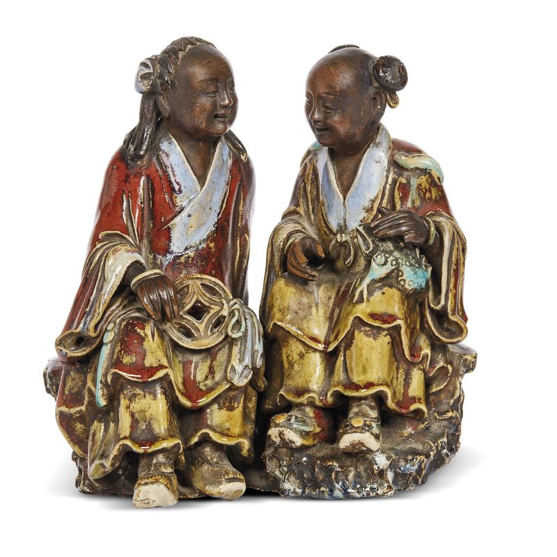 GROUP OF TWO SIWAN FIGURES, CHINA, QING DYNASTY, 19TH CENTURY  - Auction Asian Art | &#19996;&#26041;&#33402;&#26415; - Pandolfini Casa d'Aste