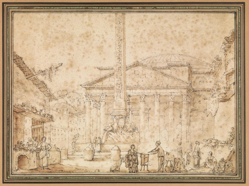 Artista francese a Roma, sec. XVIII&nbsp;  - Auction Works on paper: 15th to 19th century drawings, paintings and prints - Pandolfini Casa d'Aste