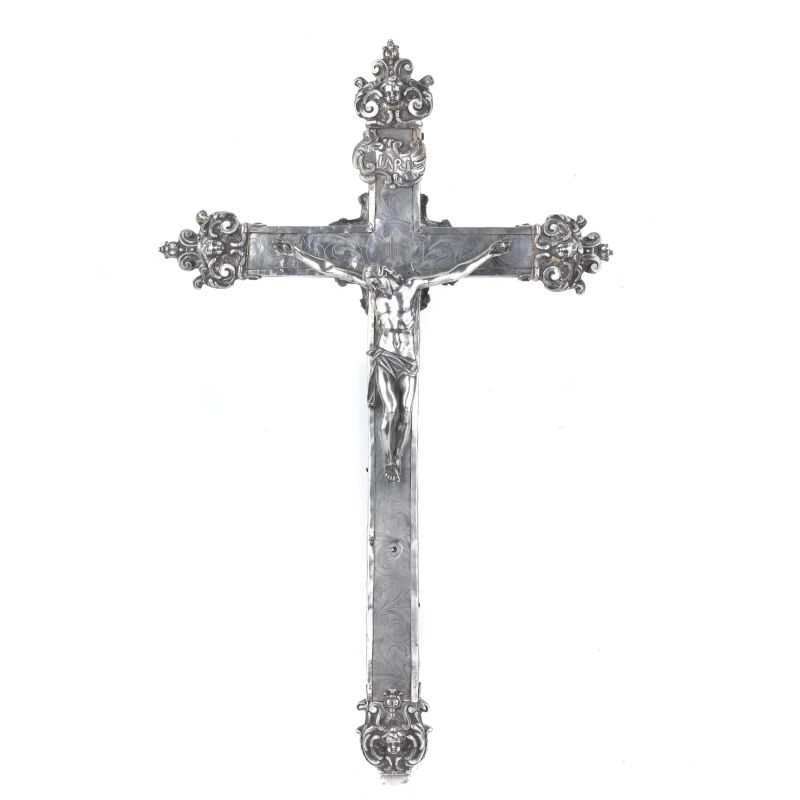 A SILVER FOIL CRUCIFIX, CENTRAL ITALY, 18TH CENTURY  - Auction ITALIAN AND EUROPEAN SILVER - Pandolfini Casa d'Aste