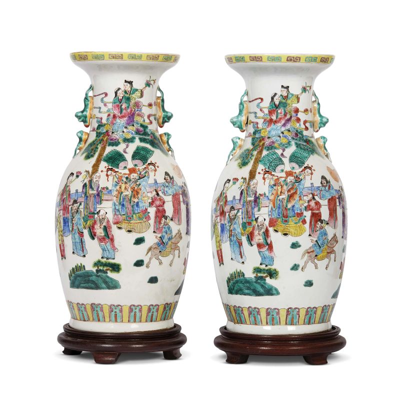 A PAIR OF VASES, CHINA, QING DNAYSTY, 20TH CENTURY  - Auction TIMED AUCTION | Asian Art -&#19996;&#26041;&#33402;&#26415; - Pandolfini Casa d'Aste