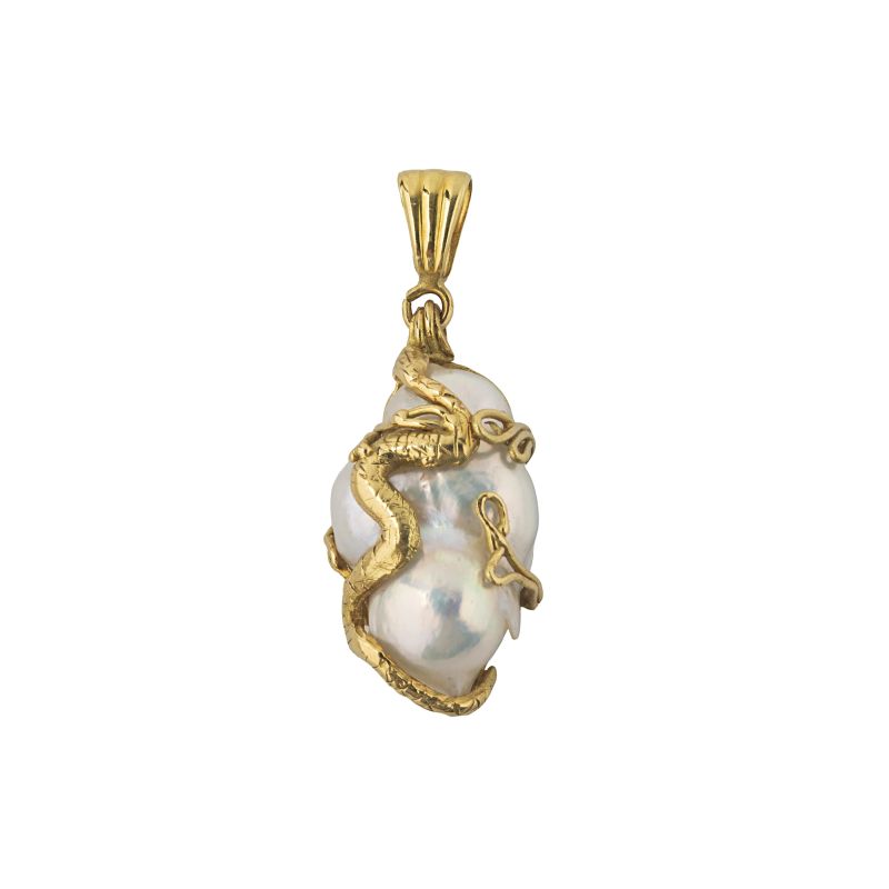 BAROQUE PEARL PENDANT IN 18KT YELLOW GOLD  - Auction ARCADE |  JEWELS - Pandolfini Casa d'Aste