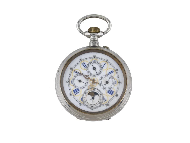 OROLOGIO DA TASCA  CALENDARIO COMPLETO E FASE LUNA  - Auction TIMED AUCTION | Jewels, watches and silver - Pandolfini Casa d'Aste