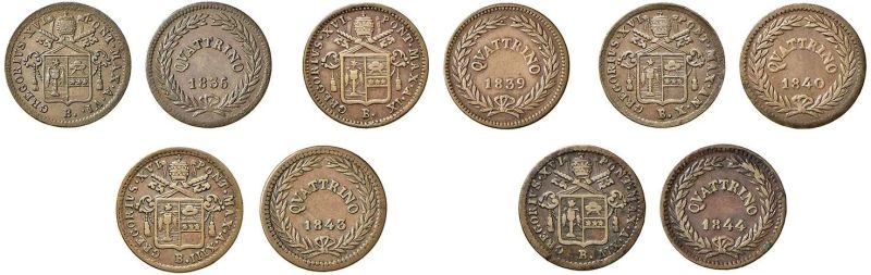 GREGORIO XVI (BARTOLOMEO ALBERTO CAPPELLARI 1831 - 1846), 11 QUATTRO QUATTRINI  - Auction Collectible coins and medals. From the Middle Ages to the 20th century. - Pandolfini Casa d'Aste