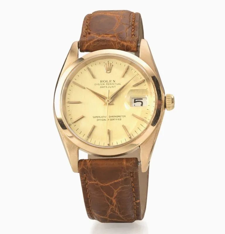 Orologio da polso Rolex Oyster Perpetual Date Just, Ref. 1503, cassa n. 867'683, 1962 circa, in oro rosa 18 kt  - Auction Important Jewels and Watches - I - Pandolfini Casa d'Aste