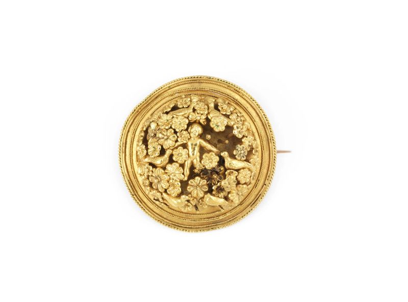 SPILLA IN ORO GIALLO  - Auction Jewels, watches, pens and silver - Pandolfini Casa d'Aste