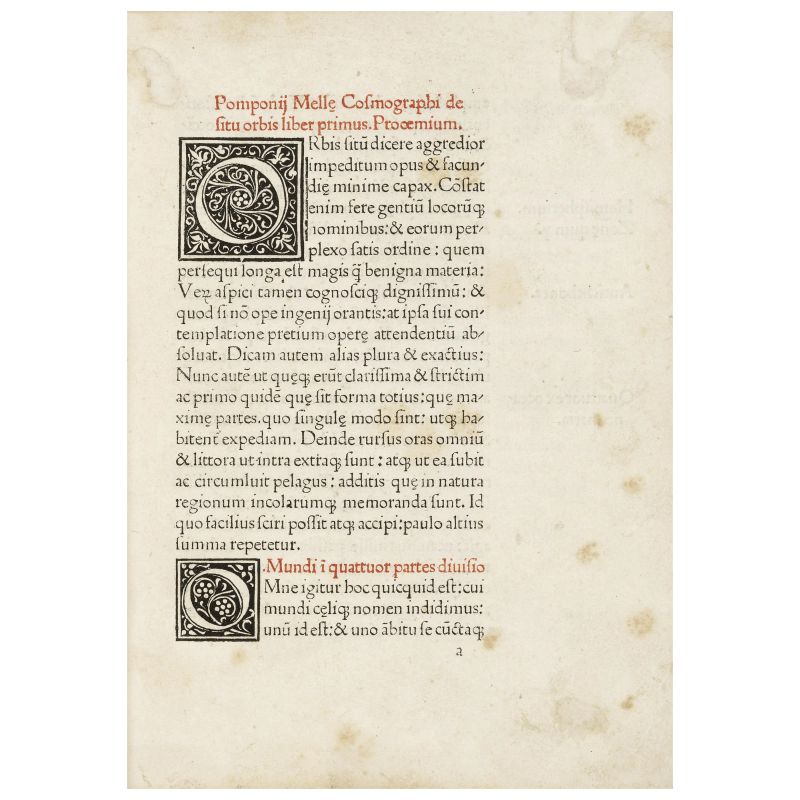 The oldest work of geography written in Latin  - Auction BOOKS, MANUSCRIPTS AND AUTOGRAPHS - Pandolfini Casa d'Aste
