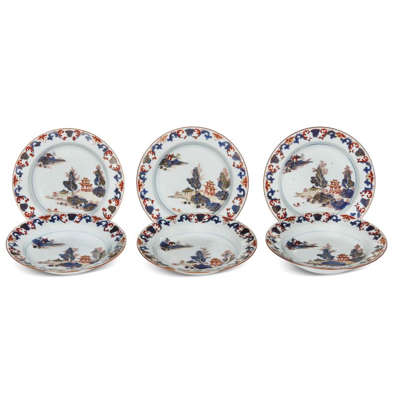 SIX PLATES, CHINA, QING DYNASTY, YONGZHENG PERIOD, 1723-1735  - Auction Porcellane della Compagnia delle Indie Meraviglie cinesi per l'Europa - Pandolfini Casa d'Aste