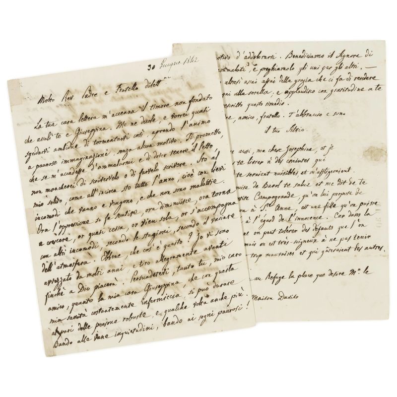 Pellico, Silvio. Lettera autografa firmata  - Asta LIBRI, MANOSCRITTI, AUTOGRAFI E STAMPE - Pandolfini Casa d'Aste