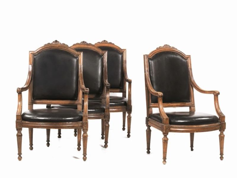 QUATTRO POLTRONE, GENOVA, SECOLO XVIII  - Auction European Furniture and WORKS OF ART - Pandolfini Casa d'Aste