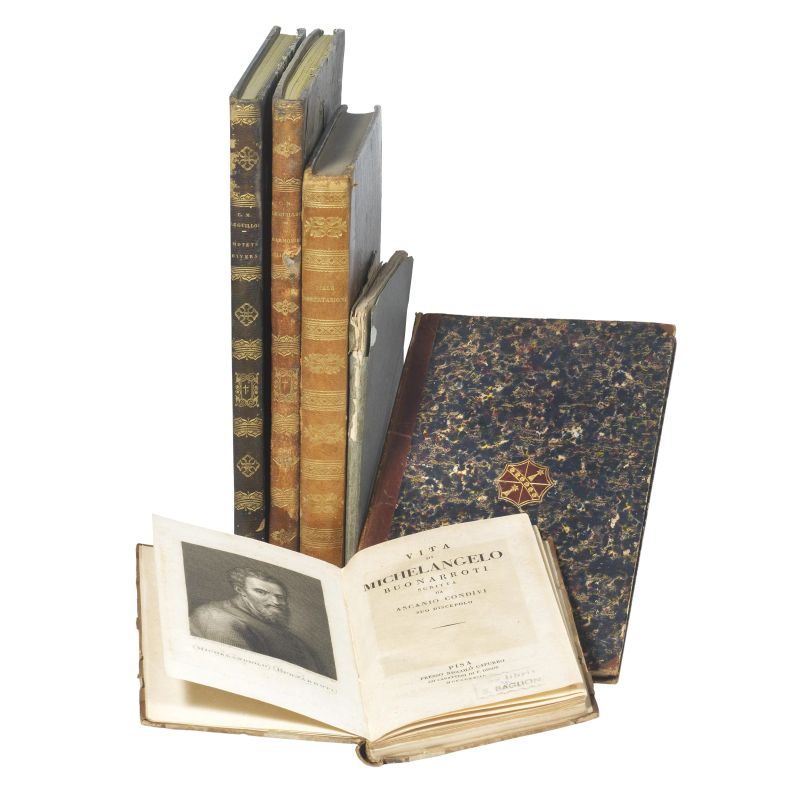 [VARIA 800]. Lotto di 6 opere ottocentesche in 6 volumi:  - Auction BOOK, MANUSCRIPTS AND AUTOGRAPHS - Pandolfini Casa d'Aste