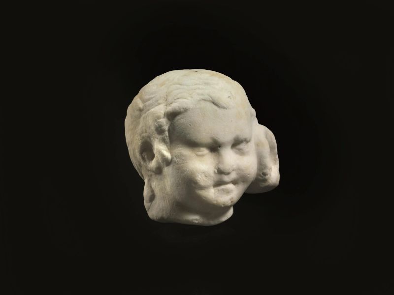      TESTA DI EROTE   - Auction ANTIQUITIES - Pandolfini Casa d'Aste