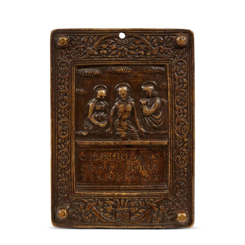 



Pietro delle Campane (?), Padua, late 15th century, The Dead Christ between the Virgin and Saint John, bronze  - Auction PLAQUETTES, MEDALS, AND SMALL BRONZE SCULPTURES FROM THE COLLECTION OF MARIO SCAGLIA AND OTHER PROVENANCES - Pandolfini Casa d'Aste