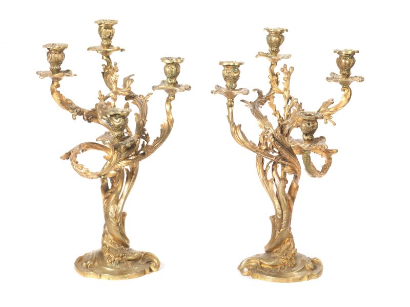 COPPIA DI CANDELABRI, SECOLO XX  - Auction TIMED AUCTION | PAINTINGS, FURNITURE AND WORKS OF ART - Pandolfini Casa d'Aste