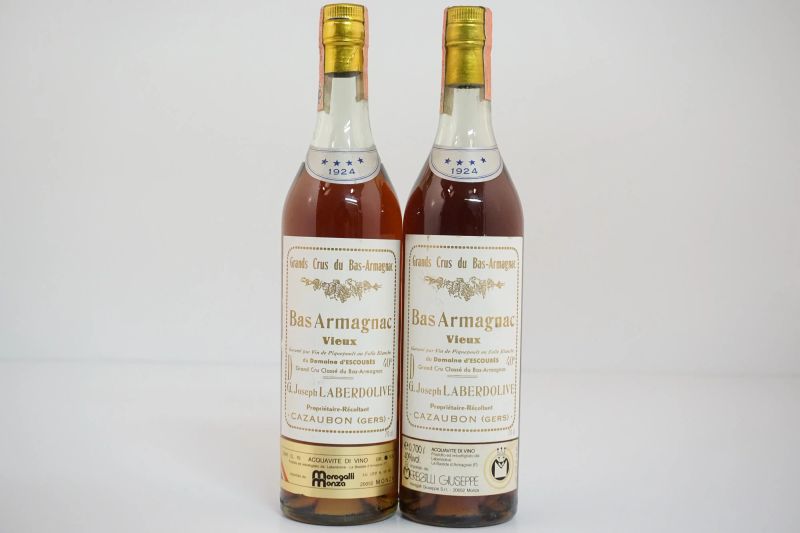 Bas Armagnac Vieux du Domaine d&rsquo;Escoubes Laberdolive 1924 ****  - Asta VINI PREGIATI E DISTILLATI DA COLLEZIONE - Pandolfini Casa d'Aste