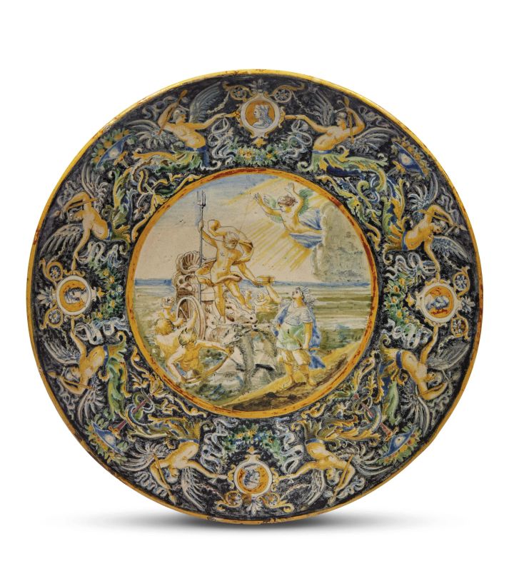 PIATTO, PESARO?, FINE SECOLO XIX  - Auction ARCADE | Silver, books, porcelain and maiolica - Pandolfini Casa d'Aste